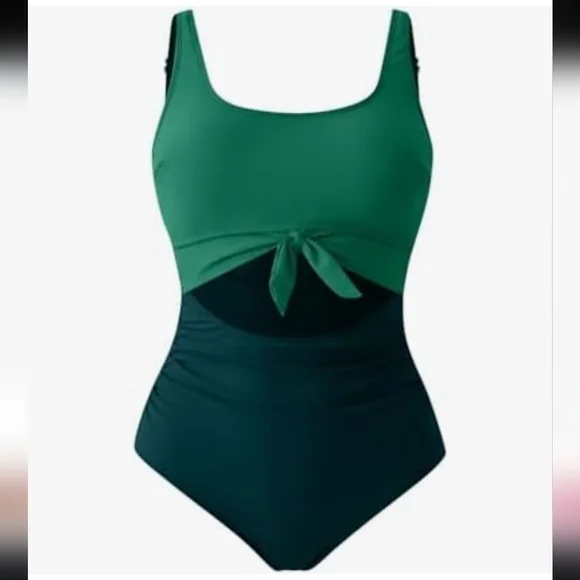 NWOT One Piece Colorblock Tummy Control Swimsuit - Size XL - Picture 3 of 5